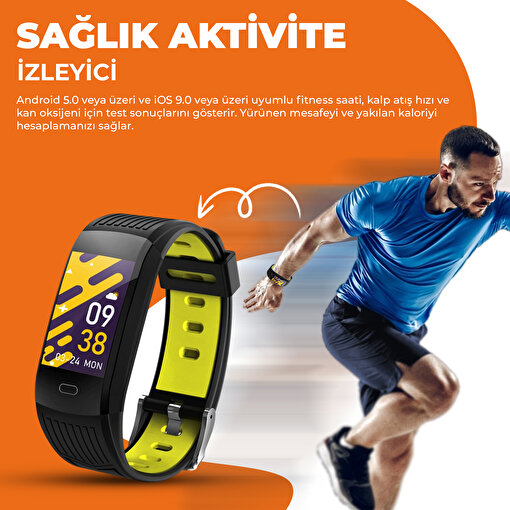 Moodix WE23K10B Akıllı Bileklik Siyah-Sarı. ürün görseli
