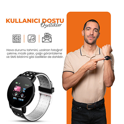 Moodix WE23K18B Akıllı Saat Siyah-Gri. ürün görseli