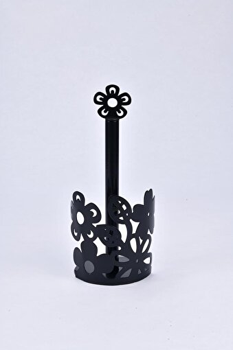 Picture of Mayer Decorative Floral Paper Towel Holder Black