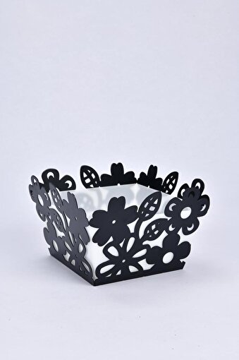 Picture of Mayer Decorative Floral Bread Basket Black