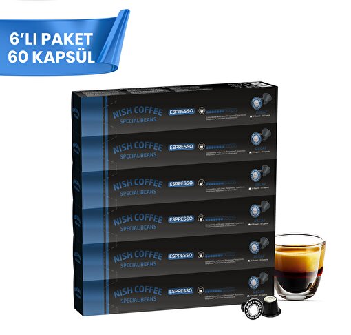 Nish Nespresso Uyumlu Kapsül Kahve 7 Decafeinatto  6'lı Set (60 Kapsül). ürün görseli