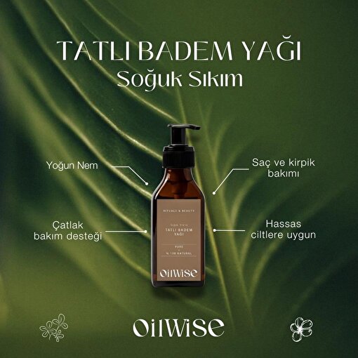 Oilwise Besleyici ve Yumuşatıcı Soğuk Sıkım Tatlı Badem Yağı 100 ml. ürün görseli