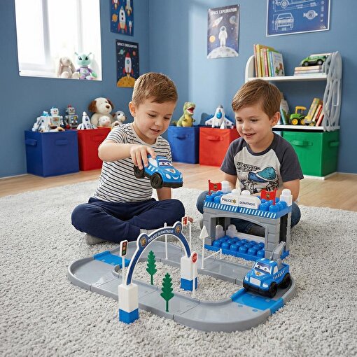 Picture of Ogi Mogi  Toys Police Car Set (52 Pieces)