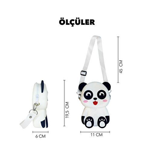 Ogi Mogi Toys Silikon Beyaz Panda Omuz Çantası. ürün görseli