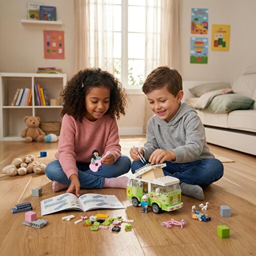 Ogi Mogi Toys Eğitici Bloklar Işıklı Yeşil Karavan 304 Parça Yapı Seti. ürün görseli