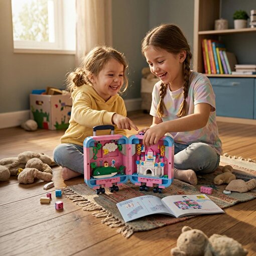 Ogi Mogi Toys Eğitici Bloklar Pembe Valiz 519 Parça Yapı Seti. ürün görseli