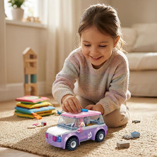Ogi Mogi Toys Eğitici Bloklar Kız Arabası 136 Parça Yapı Seti. ürün görseli