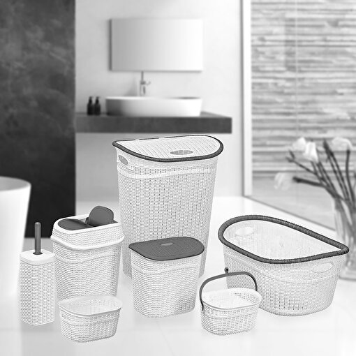Picture of Plastart Ghiordes Laundry Set-7 Pcs White ( La-150 , La-530 , Ck-770 , Ba-375 ,La-610, La-245, Ba-245 )
