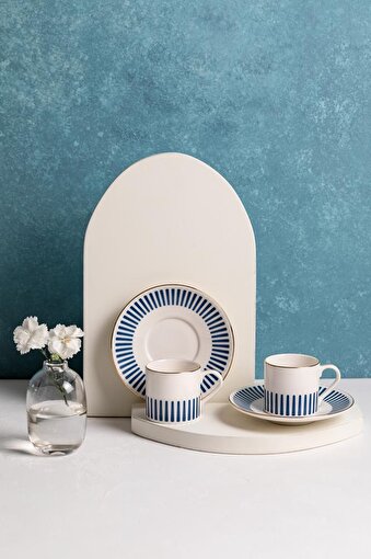 Picture of Porser Alya Dark Blue Pure Coffee Set 4 Pieces