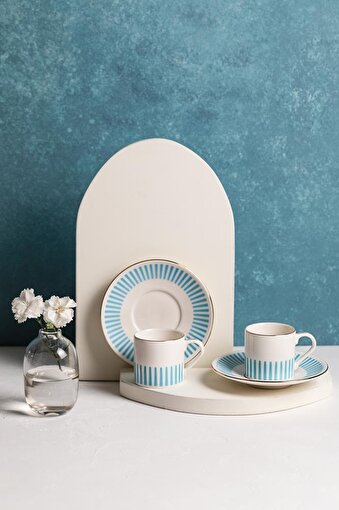 Picture of Porser Alya Light Blue Pure Coffee Set 4 Pieces