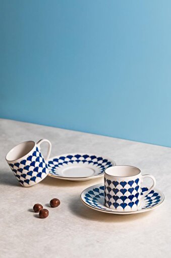 Picture of Porser Peyda Dark Blue Pure Coffee Set 4 Pieces