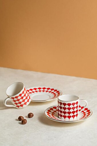 Picture of Porser Peyda Red Pure Coffee Set 4 Pieces