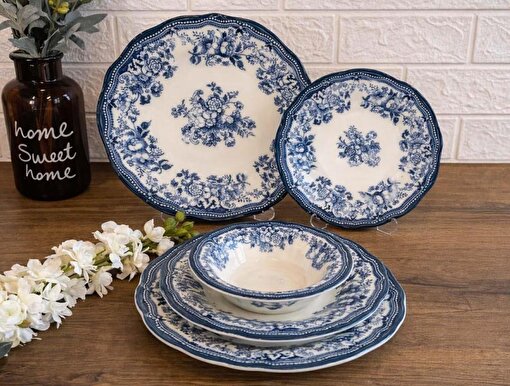 Picture of Porser Velour NAVY Fulya Dinner Set 24 Pieces