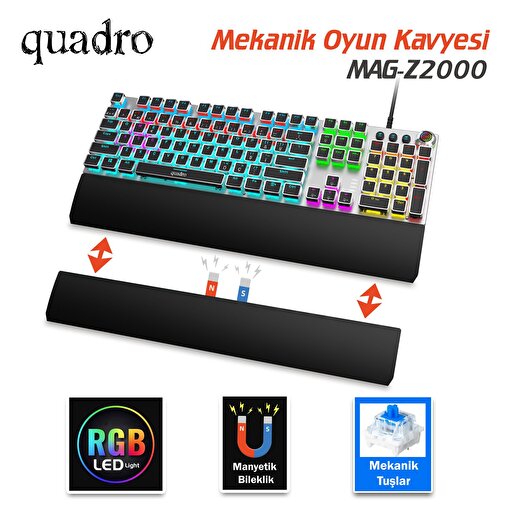 Quadro MAG-Z2000 Mekanik RGB Gaming Kablolu Klavye	. ürün görseli