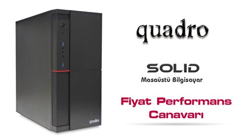 Quadro SOLID SHA 14821 Masaüstü Bilgisayar	 i5-10400 2.9Ghz / 8gb DDR4 / 256gb SSD /ONB. VGA / Freedos 			. ürün görseli