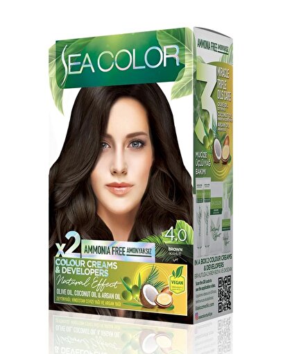 Picture of SEA COLOR AMMONIA FREE  HAIR DYE KIT 4.0