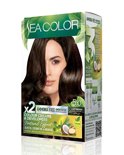 Picture of SEA COLOR AMMONIA FREE  HAIR DYE KIT 5.0