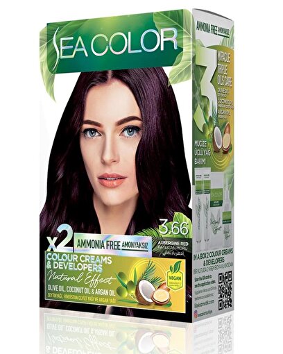 Picture of SEA COLOR AMMONIA FREE  HAIR DYE KIT 3.66