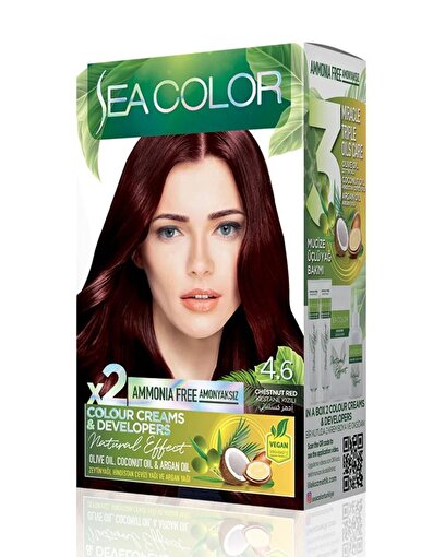 Picture of SEA COLOR AMMONIA FREE  HAIR DYE KIT 4.6