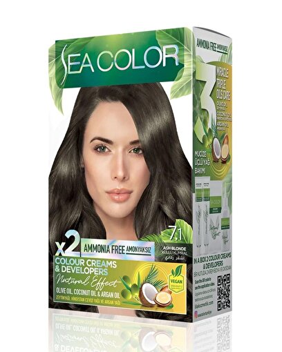 Picture of SEA COLOR AMMONIA FREE  HAIR DYE KIT 7.1