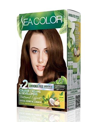 Picture of SEA COLOR AMMONIA FREE  HAIR DYE KIT 7.7