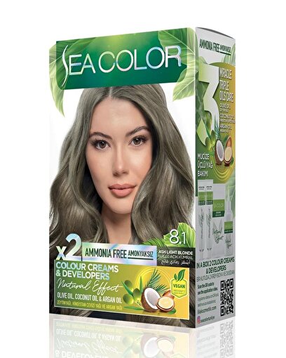 Picture of SEA COLOR AMMONIA FREE  HAIR DYE KIT 8.1