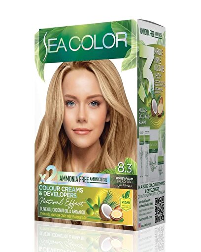 Picture of SEA COLOR AMMONIA FREE  HAIR DYE KIT 8.3