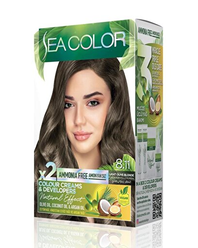Picture of SEA COLOR AMMONIA FREE  HAIR DYE KIT 8.11