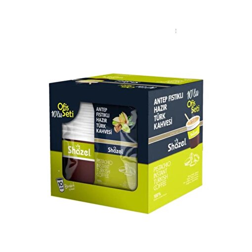 Picture of Shazel Pistachio instant Turkish Coffee Office Set 12g X 10 Pieces X 12 Boxes X 1 Carton