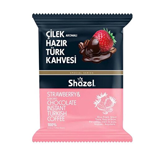 Picture of Shazel Strawberry Flavoured & Chocolate instant Turkish Coffee 100g X 16 Pieces X 4 Boxes X 1 Carton
