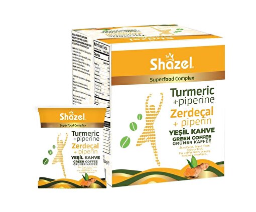 Picture of Shazel Green Coffee With Turmeric & Piperine 1,84g X 14 Pieces X 12 Boxes X 1 Carton