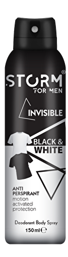 Picture of Storm Deodorant Spray For Men Anti Perspirant invisible Black White 150 Ml