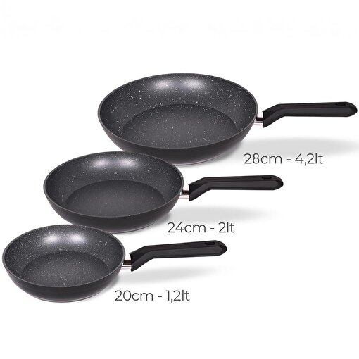 Serenk Excellence 3 Adet Granit İndüksiyon Tabanlı Tava Seti, 20-24-28 cm. ürün görseli
