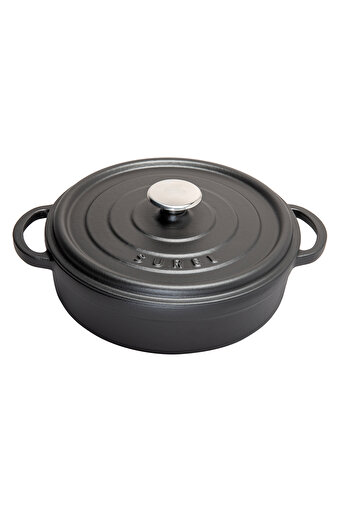 Picture of Sürel   Cast iron round shallow casserole   28 cm black