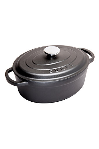 Picture of Sürel Cast iron oval casserole   23X29 cm black