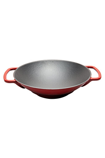 Picture of Sürel Cast iron wok pan   35 cm  red