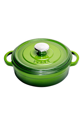 Picture of Sürel  Cast iron round shallow casserole   24 cm  green