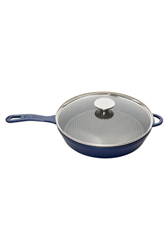 Picture of Sürel Cast iron glass lid  fry pan 28 cm blue