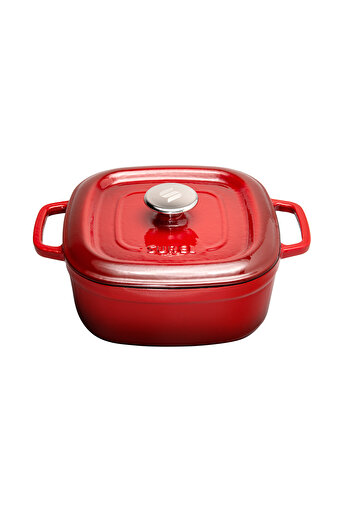 Picture of Sürel Cast iron square casserole   24 cm red 