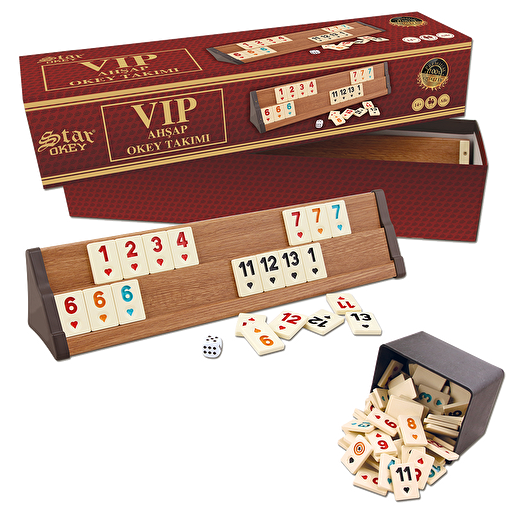 Picture of Star VIP Wooden Okey Set - Light Color
