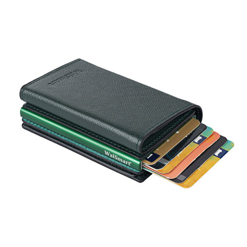 WalSmart Pro Safiano Akıllı MekanizmalıDeri Cüzdan WPS04 Nefti. ürün görseli