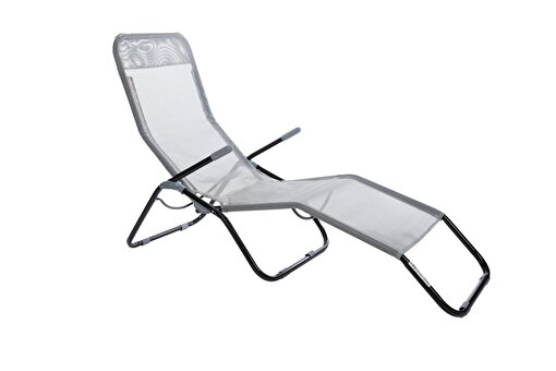Andoutdoor Tumbona Katlanır Şezlong-Gri. ürün görseli