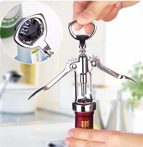 Saint Belisama Professional Çelik Tirbuşon Konserve Mantar Kapağı Açacağı Tirbüşon. ürün görseli