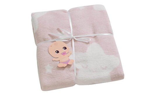 Dolce Bonita Home Pamuklu Bebek Battaniye Star Açık Pudra. ürün görseli