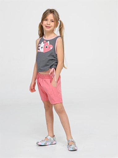 Picture of Casabony Cat Embroidered Woven Shorts Set 3 Years