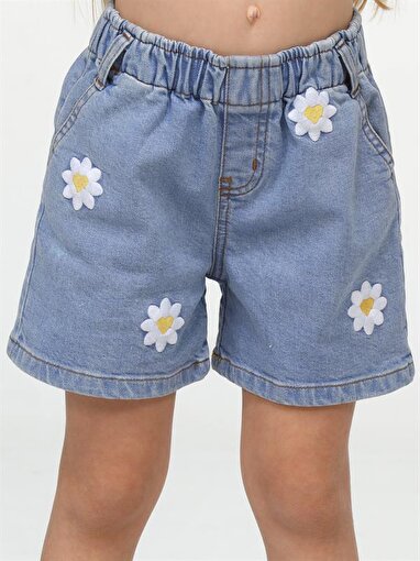 Picture of Casabony Daisy Embroidered Girls' Denim Shorts 3 Years