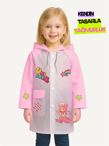 Casabony Pembe Kendin Tasarla Kız Çocuk Yağmurluk  2-4 Yaş. ürün görseli