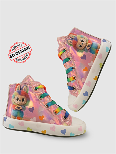 Casabony 🌈 Casa Pembe Hologramlı Kız Çocuk Sneaker  24. ürün görseli
