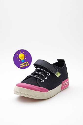 Dudino Kids Footwear,2C82C326,Loki Rahat Tabanlı Işıklı Çocuk Ayakkabısı-Black Pink,Sneakers. ürün görseli