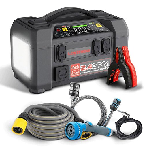 Lokithor AW401 12V 2500Amp Li-Polimer Akıllı Akü Takviye + Pompa + Basınçlı Yıkama + Powerbank + Led Lamba. ürün görseli